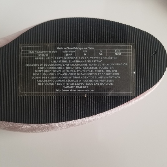Victoria's Secret Pink Velvet Rhinestone Slippers - Picture 6 of 8